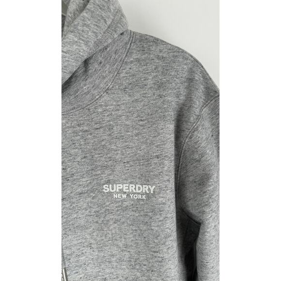 Superdry Luxury Sport Loose Hoodie Pullover Mens Large Athletic Grey Marl New - Picture 2 of 10
